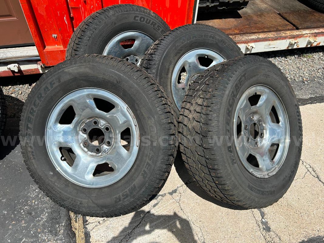 MasterCraft Courser MSR 265/70R17 Studded Snow Tires & 5-Star Chrome Rims (Set of 4)