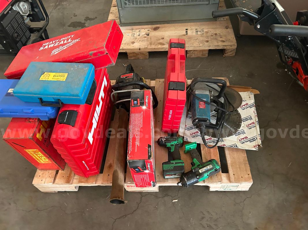 Lot of Miscellaneous Hand Tools: Hilti, Snap on, Ryobi, Burndy & Milwaukee (Pallet 3)