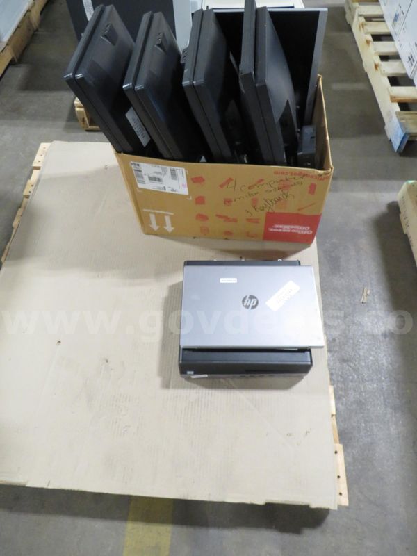 Box of Monitors, Laptop, CPU