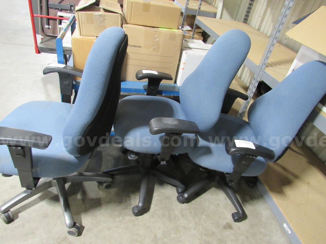 3 Blue Office Chairs