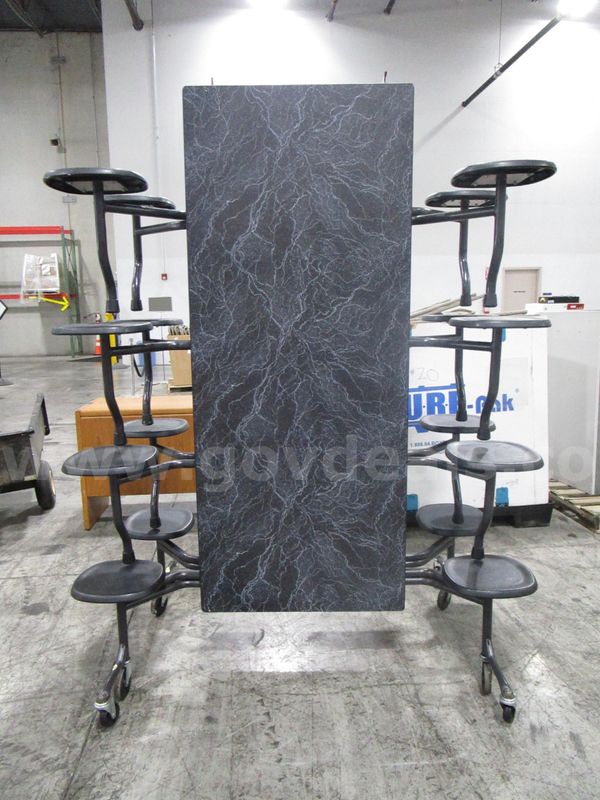 Mobile Cafeteria Table with Stools (D)