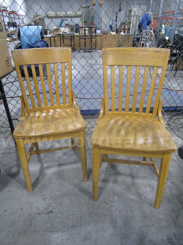 2 Wooden Chairs (J)