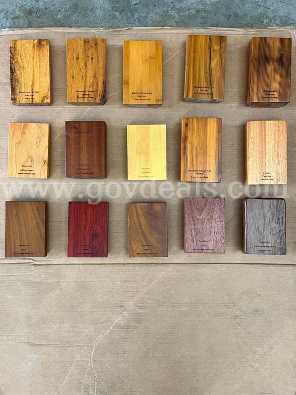Set of 15 Assorted Hardwood Molding & Profile Sample Blocks