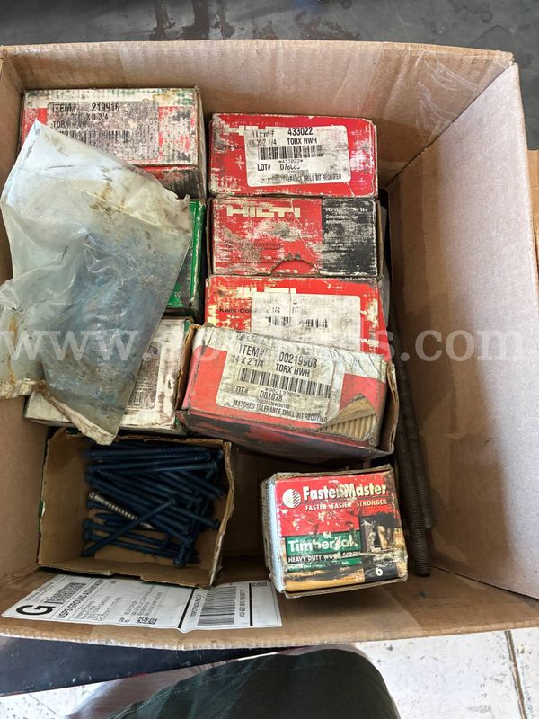 Various hardware (Brackets, screws, metal hooks, & 2" valve)