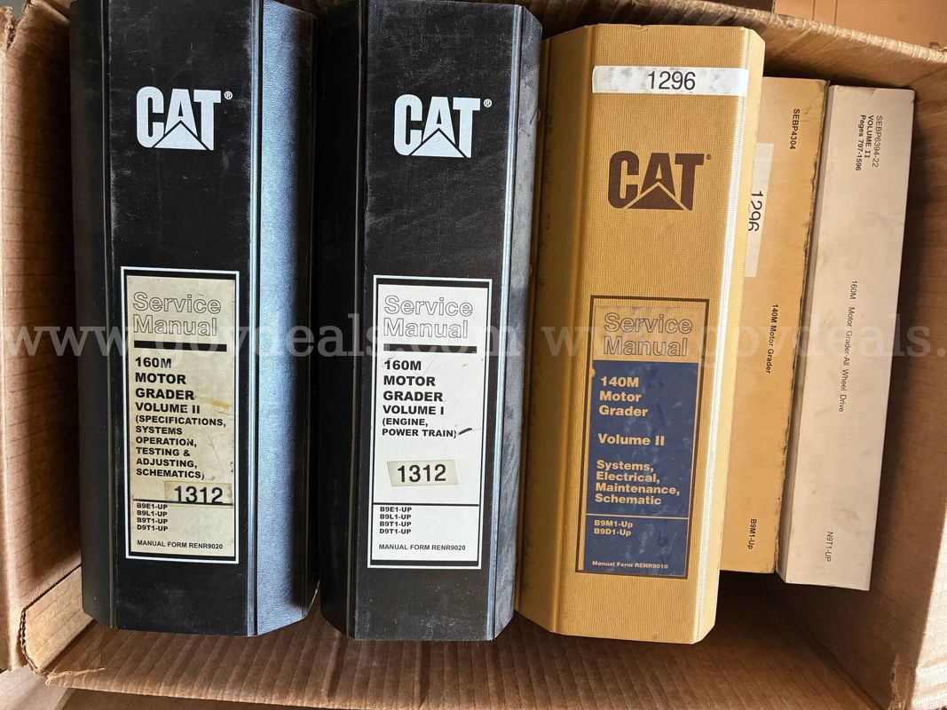 Caterpillar 140M and 160M motor grader repair manuals.