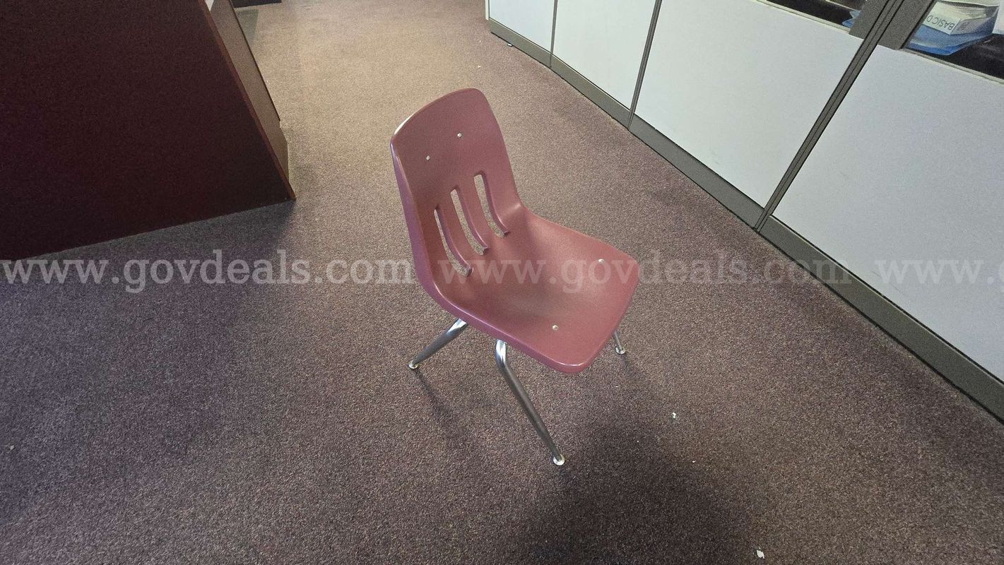 Lot 6 of 9 – 50 Maroon Preschool/Toddler Size Stackable Chairs