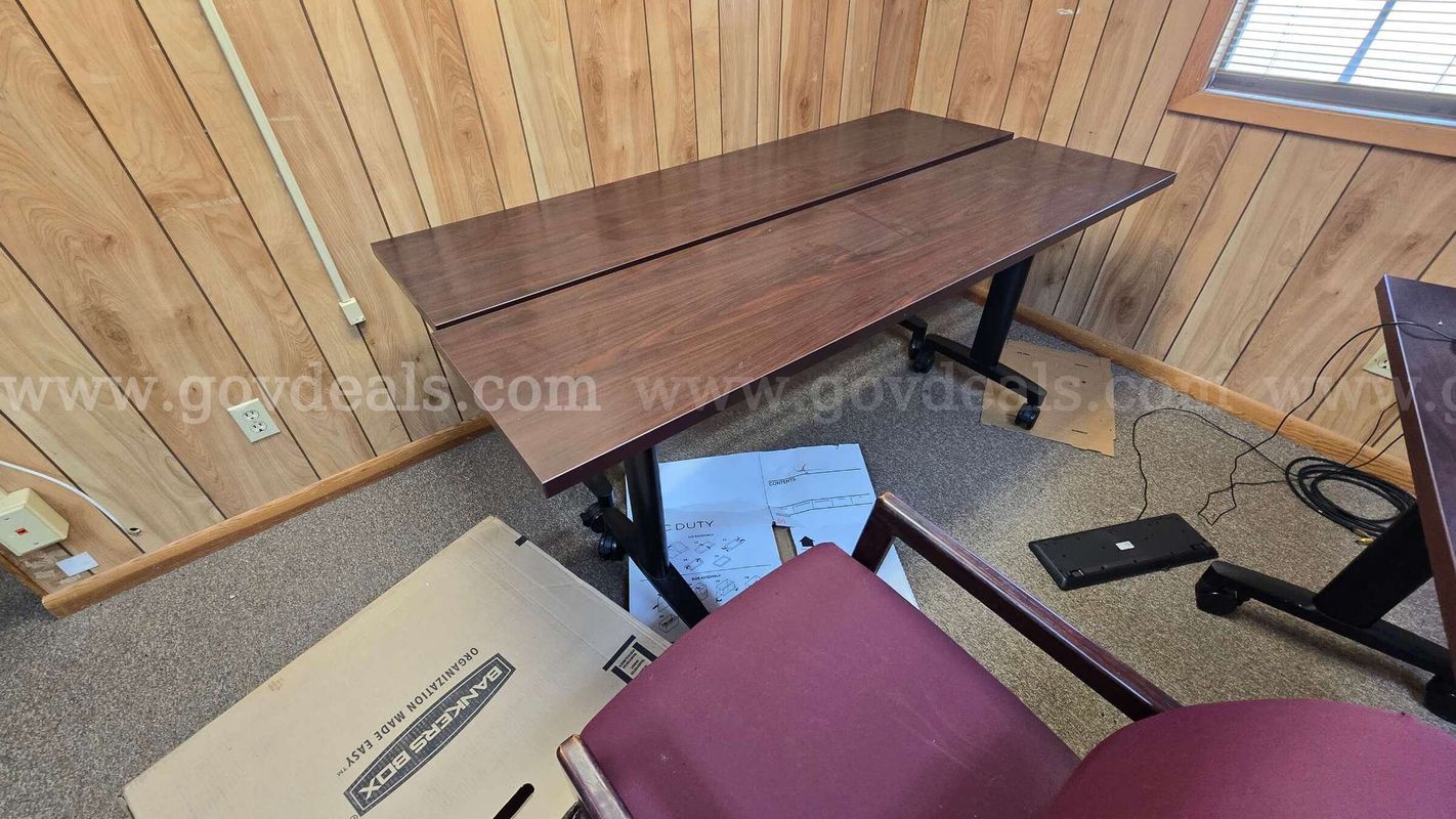 Lot of 3 Rolling Mobile Training/Conference Tables