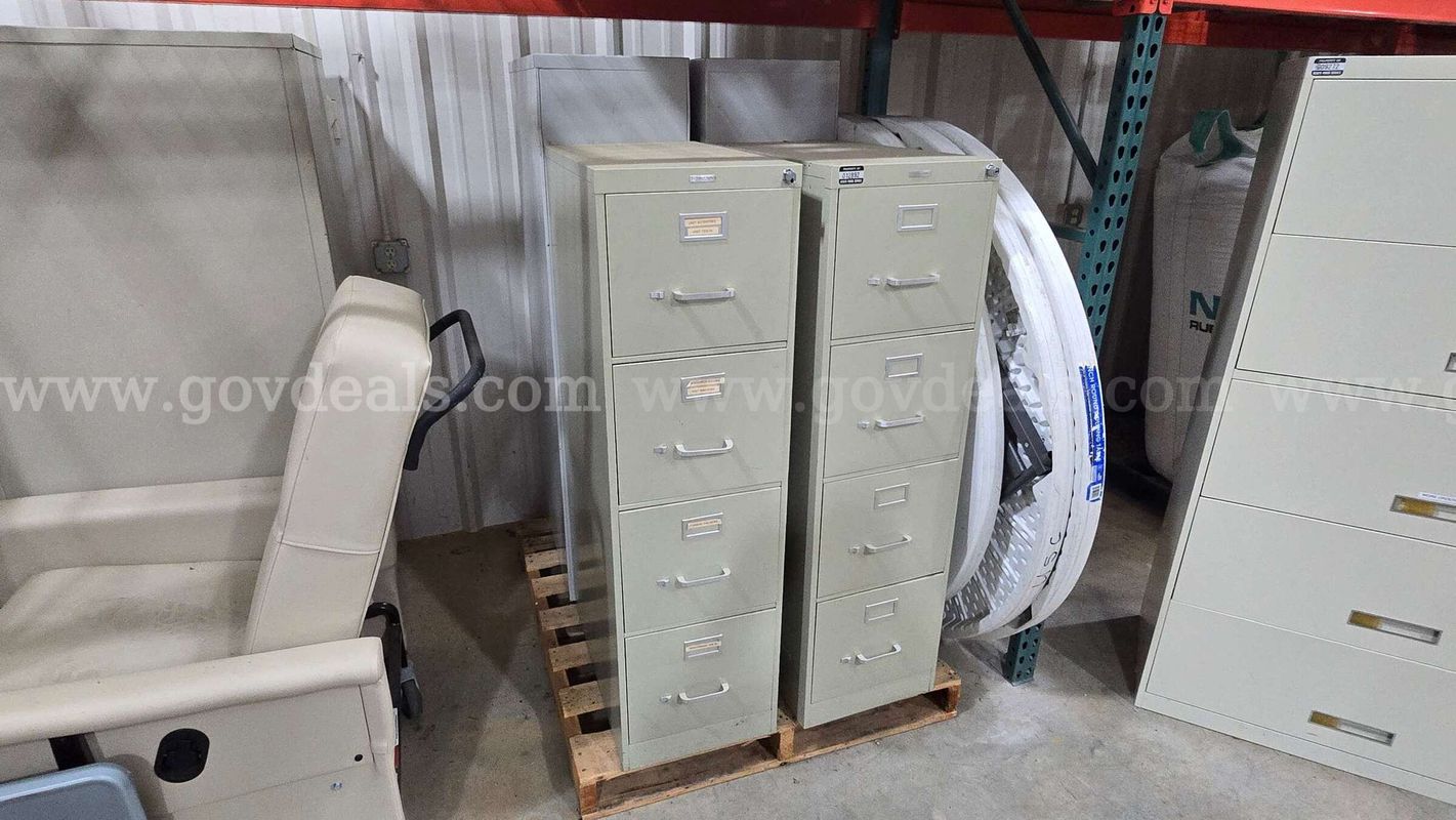Lot of 4 Metal Filing Cabinets