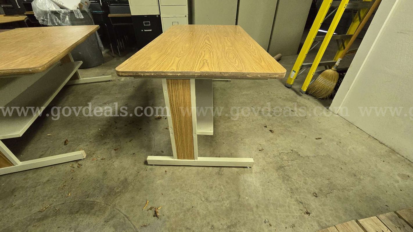 Lot of 10 Large Metal Frame Work Tables / Desks