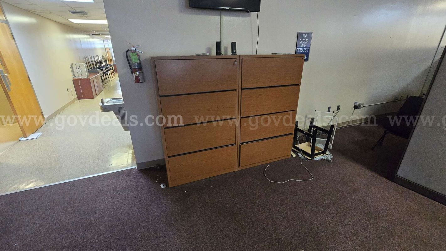 Wood-Grain 8-Drawer Lateral File / Office Storage Cabinet