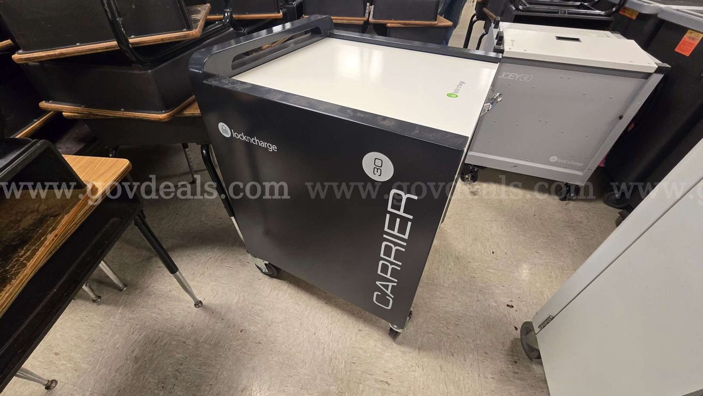 Lot of 3 LocknCharge Carrier 30 Mobile Charging Carts