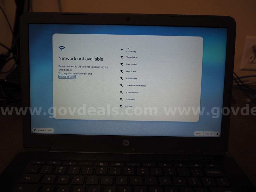 Working HP 14" G5 Chromebook, all Black, BAD TRACKPAD, 4GB RAM,16GB HDD