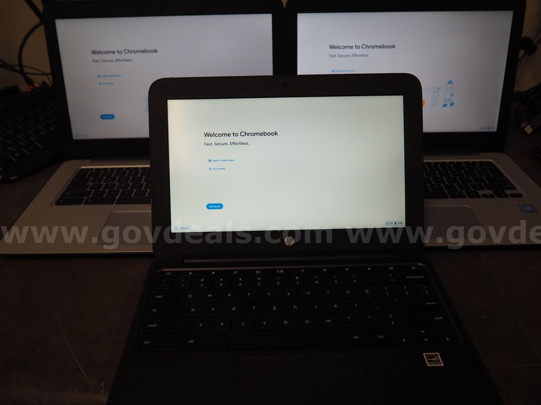 2 HP 14" G4 Chromebook, all Black, 4GB RAM, 16GB HDD and One 11.6" G4 NO AC ADAPTER/CHARGERS