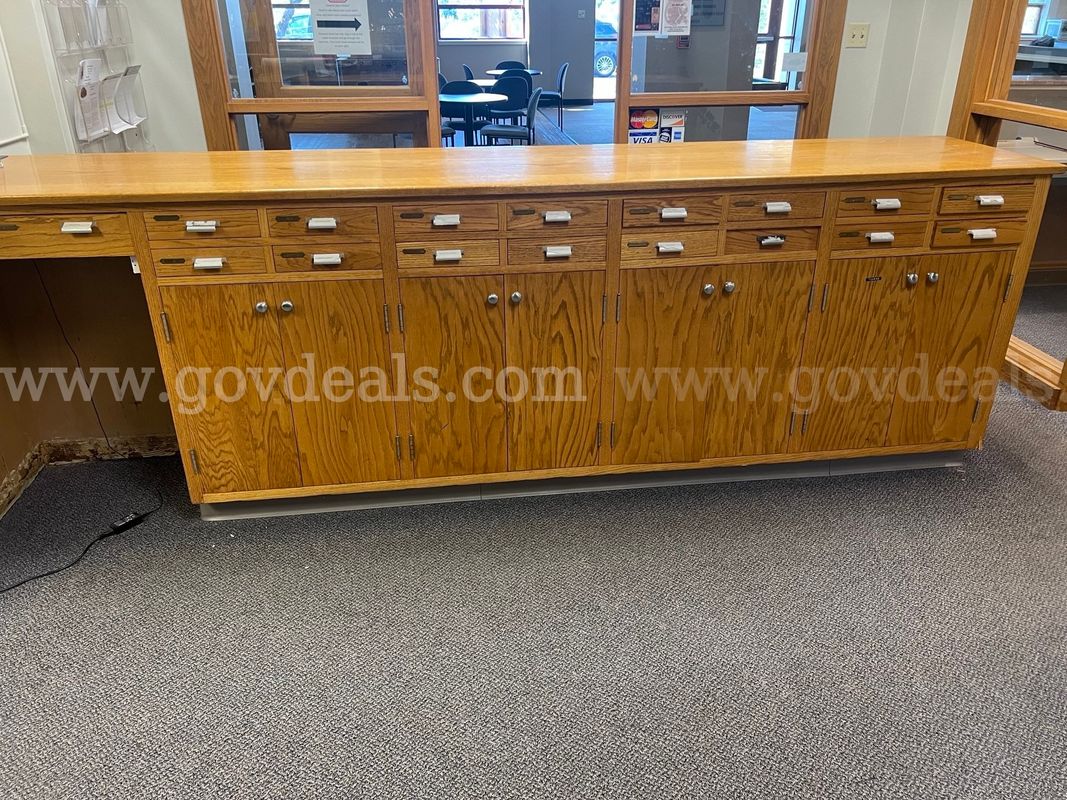Solid Oak Customer Service Counter or Workstation