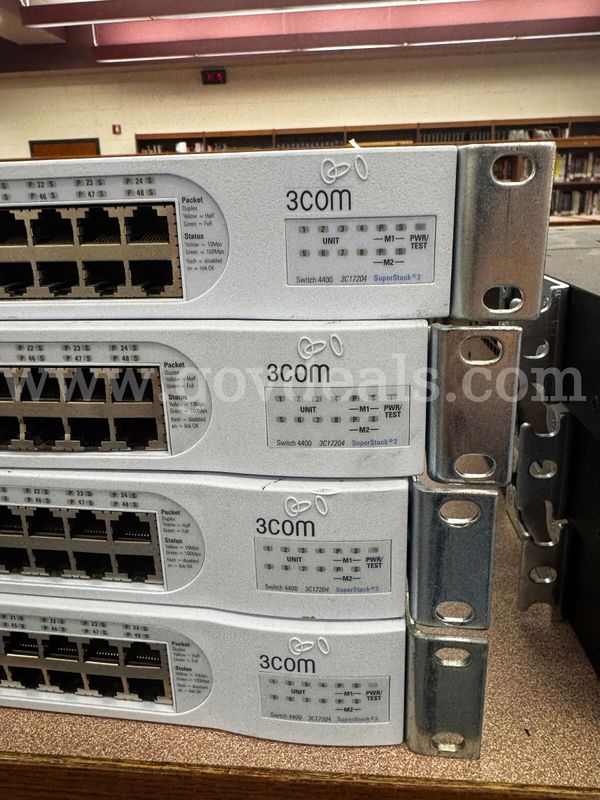 Lot of (2) 3Com SuperStack 3 Switch 4400 48-Port Managed Ethernet Network Switches (Model 3C17204)