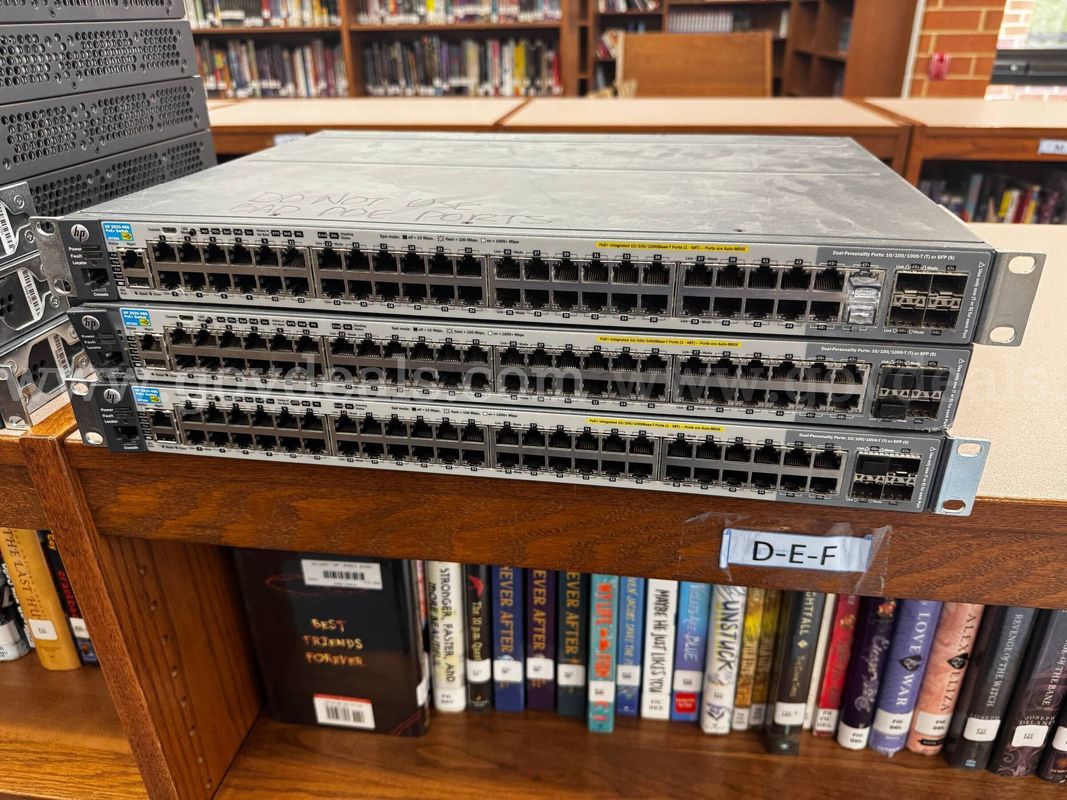 Lot of (3) HP 2920-48G PoE+ Switches (J9729A), 48-Port GbE PoE+ Layer 3 Managed Rackmount Network Switches