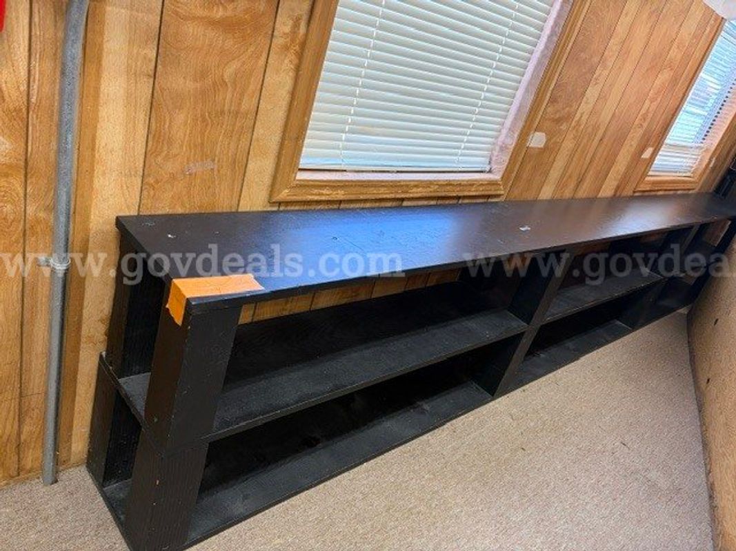 Misc. shelving black 12'W X 2'T X 11 1/2"D