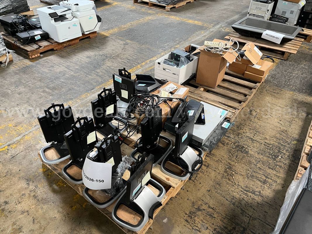 Lot of Monitor Stands and Network Switches