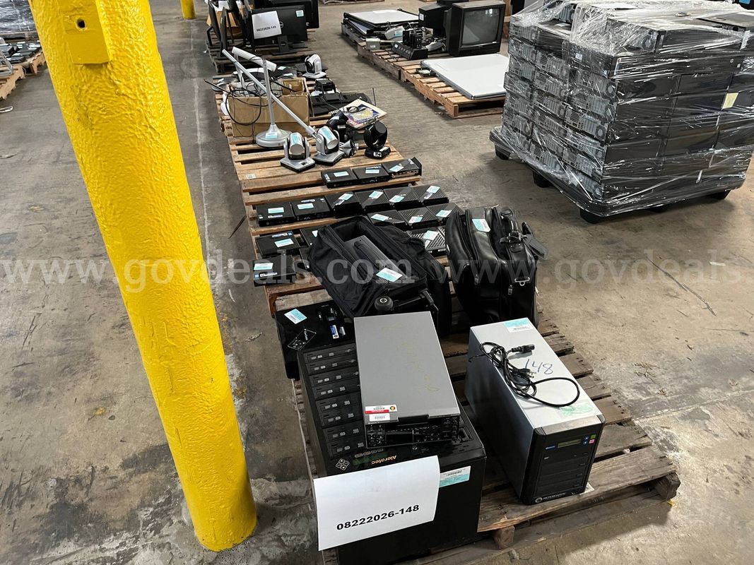 Lot of DVD Duplicator, Overhead Projectors, Mini Desktop CPU's, Video Confrence