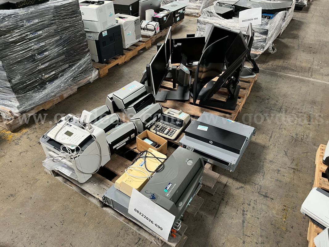 Lot of Computer Monitors and Printers