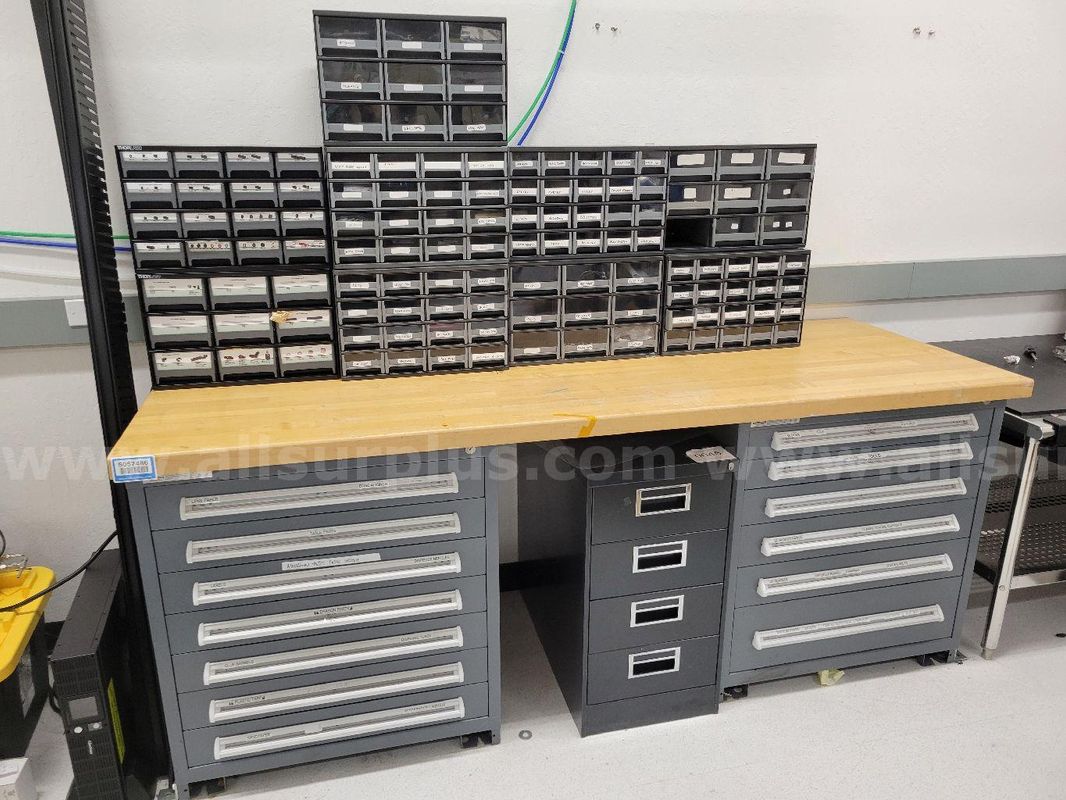 Stanley Dual-Cabinet Maple-Top Workbench, Parts/Component Bins & Optical Hardware, Tools & Accessories