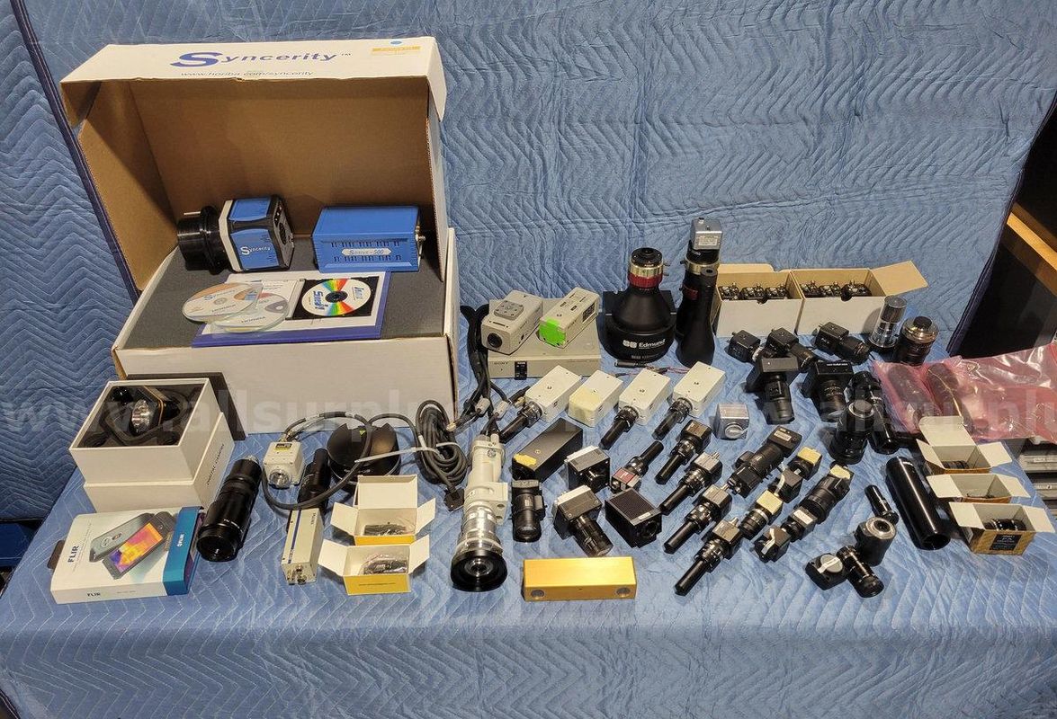 70pcs+ Assorted Machine Vision, Microscopy, and Industrial Cameras, Lenses, and Optics