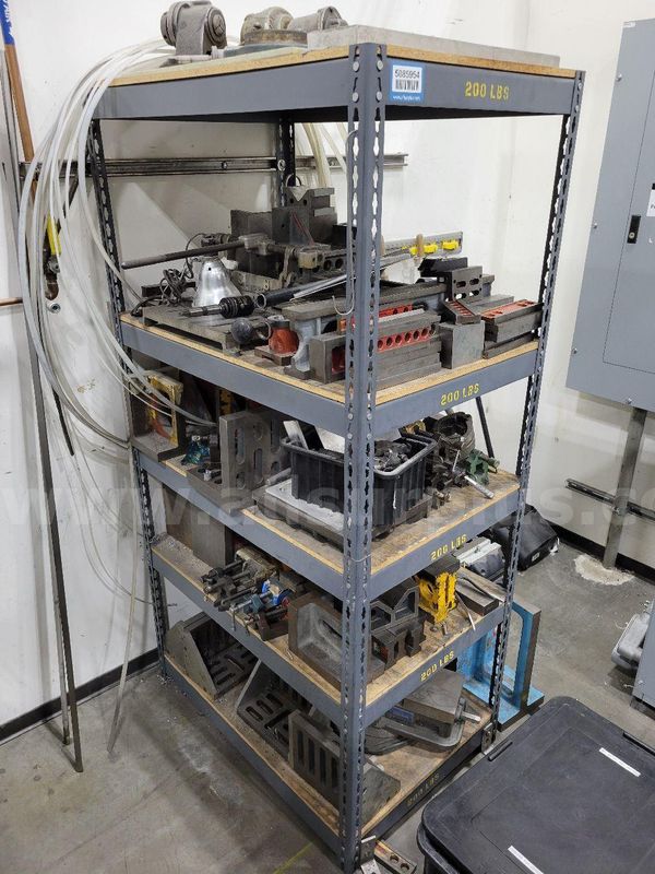 Shelving with Machining Vises, Set Blocks, & More