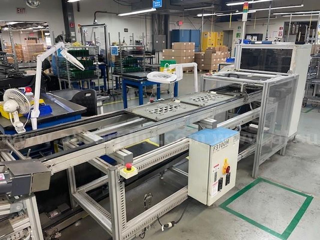 Wave Solder Conveyor w/bracketed catch pans
