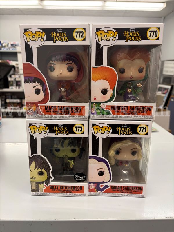 Lot of 4 Disney Hocus Pocus Funko Pop! Figures – Sanderson Sisters & Billy Butcherson