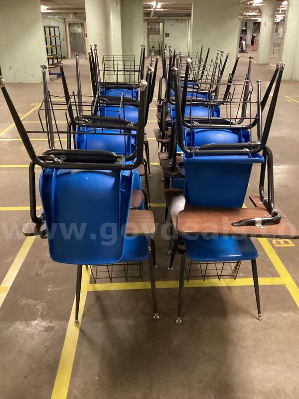 Chairs with desk attachment