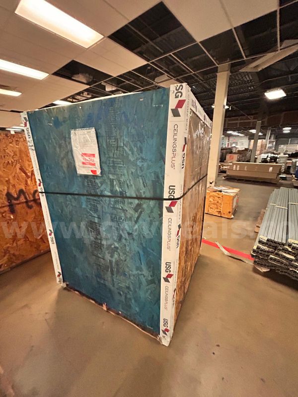 ONE HUGE WOODEN BOX OF USG Ceilings Plus Illusions Aluminum Ceiling Panels in Champagne Gold