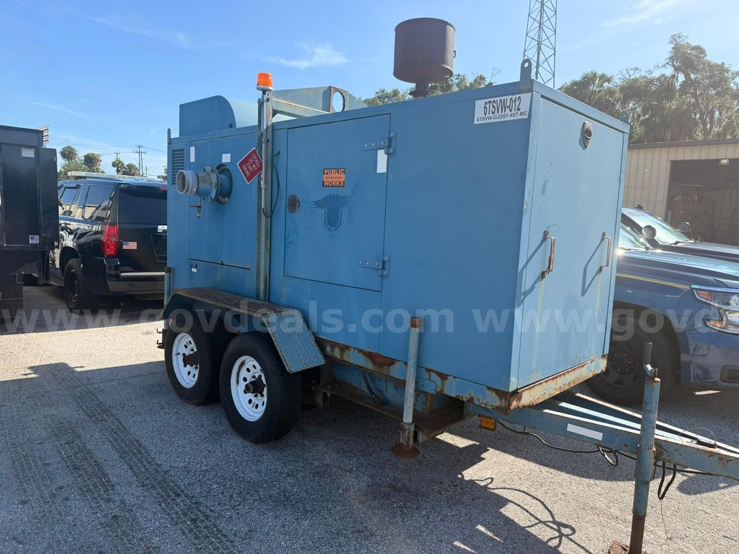 2011 Thompson 6TSVW-012 Trailer-Mounted Pump – John Deere Diesel – 4,338 Hours