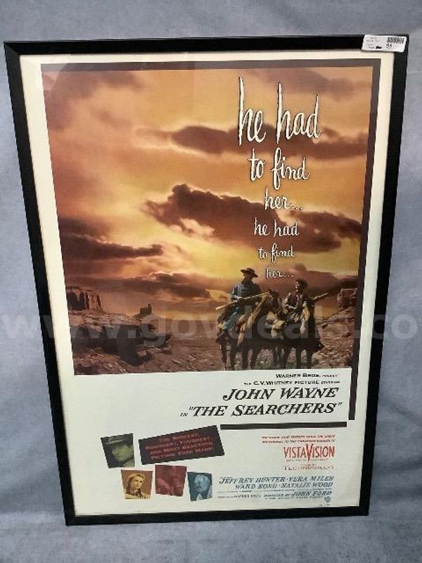 Filmed in Utah John Wayne "The Searchers" Framed Movie Poster 29" x 42"