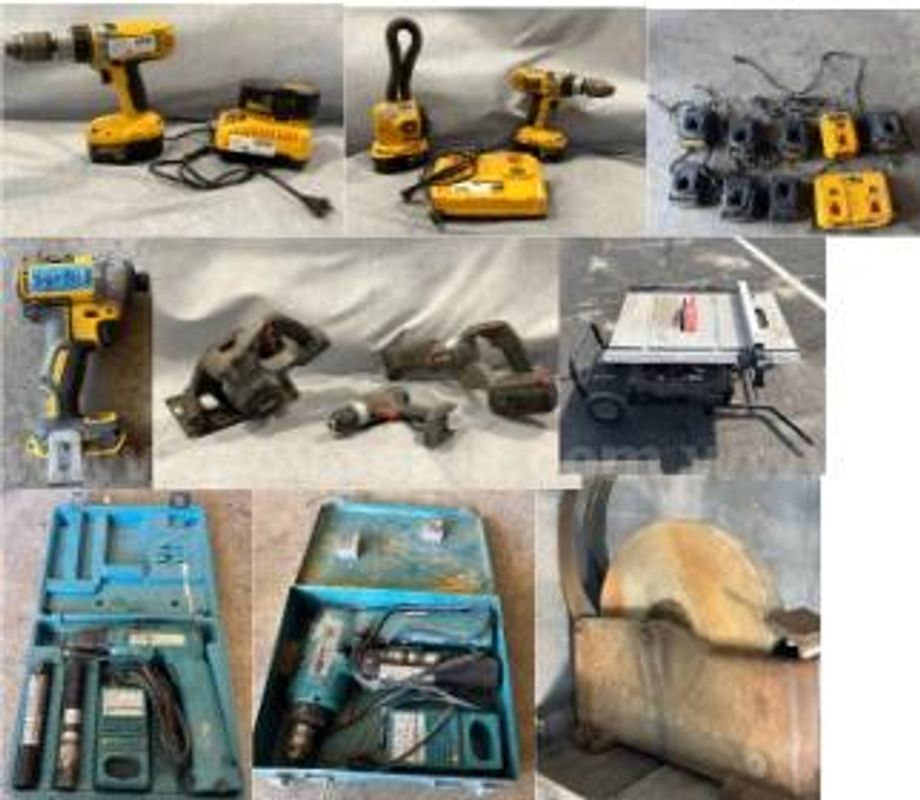 POWER TOOLS EXTRAVAGANZA, DeWalts, Porter Cable, Makita, Really Old Grinder