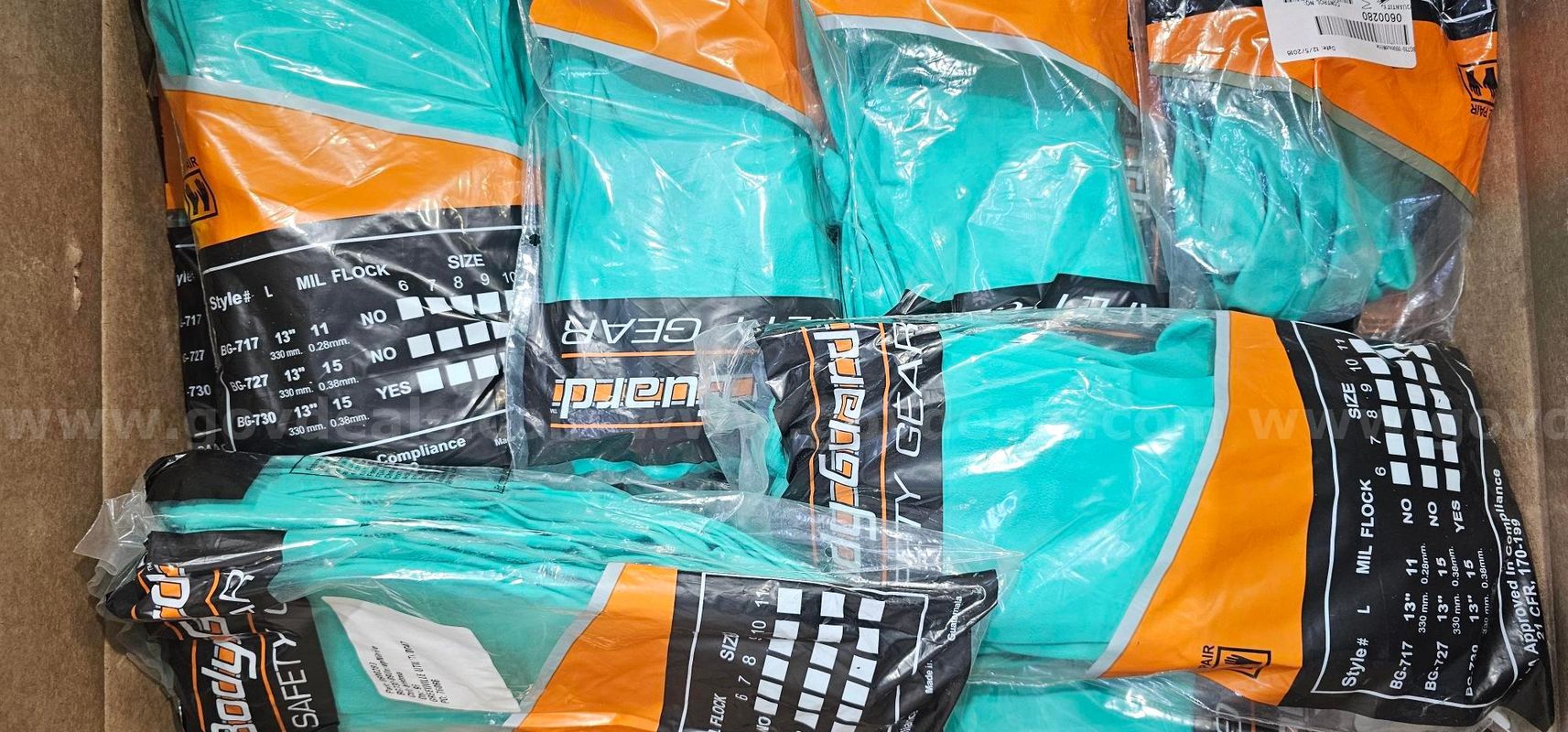 Pallet of Nitrile Green Gloves and Misc Office Supplies