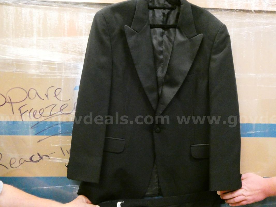 Approximately 228 Tuxedo Jackets, various sizes. Approximately 134 Tuxedo Pants various sizes