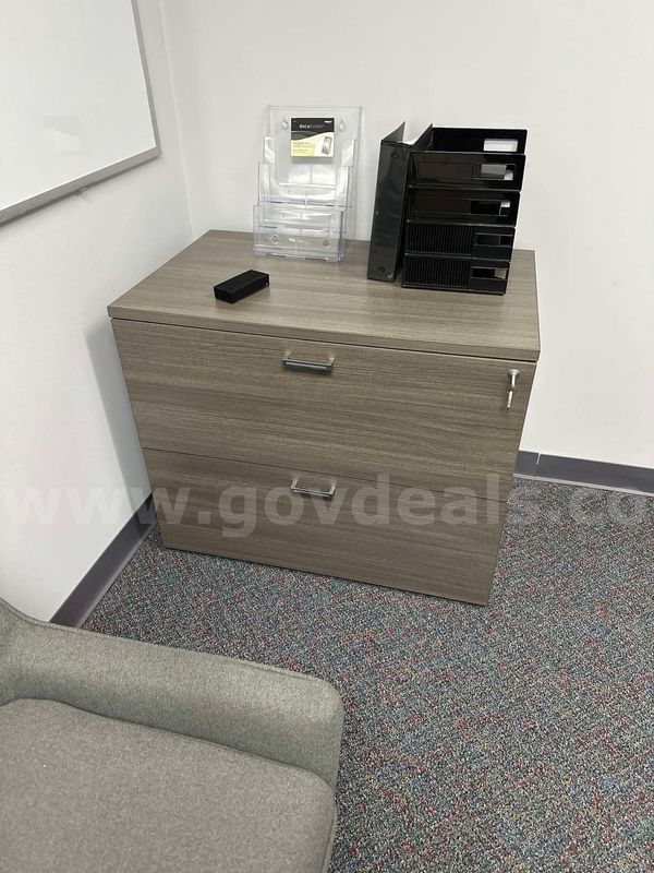Two drawer gray file cabinet