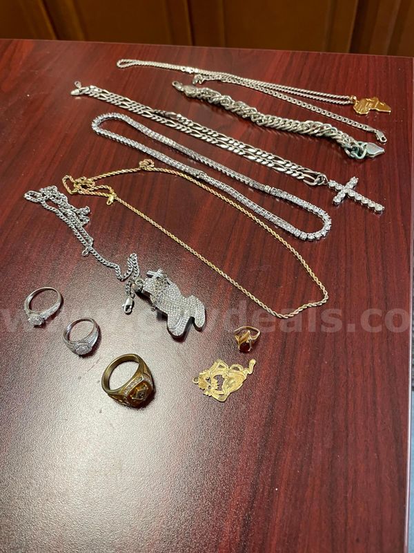 Lot of Confiscated Costume Jewelry and One Masonic Ring