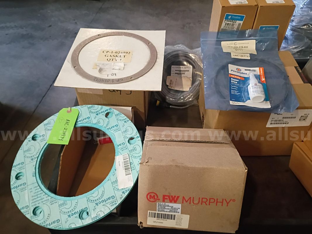 Lot of 39 Items and 391 pieces. Parts and Components used for maintenance of Natural Gas Compressors.