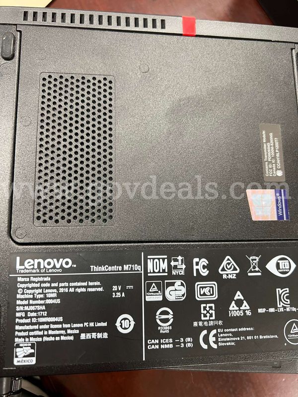 Lot Including Seven (7) Lenovo ThinkCentre, Six (6) HP Monitors, Keyboards, Computer Mouse, Monitor Stands
