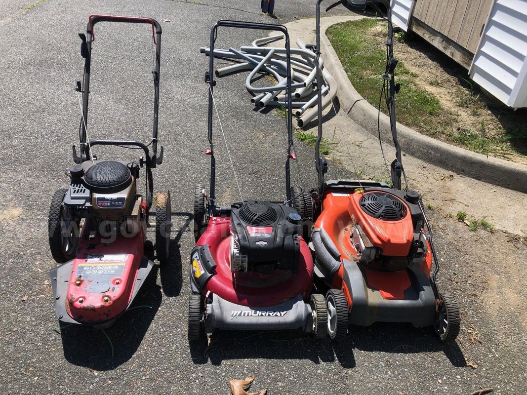 Lot of Three (3) Lawnmowers - Parts and Repair