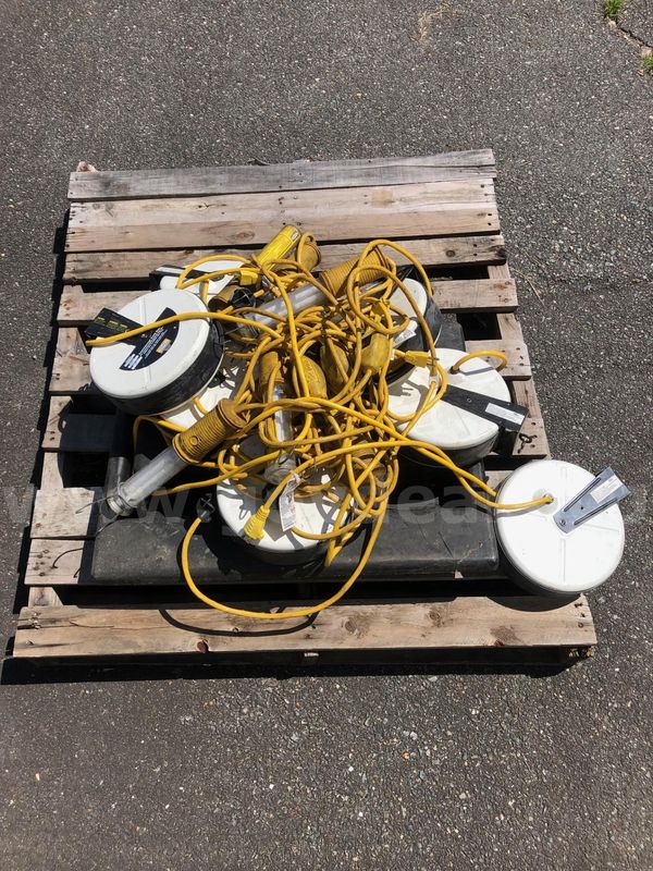 Lot of Seven (7) Corded Drop Lights on Reels