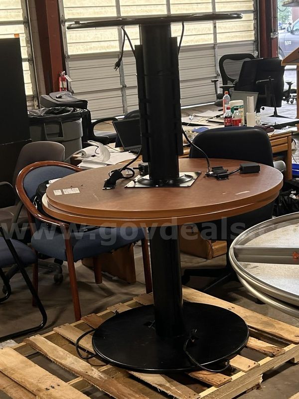 2 Used Round Top Pedestal Tables. (S2)