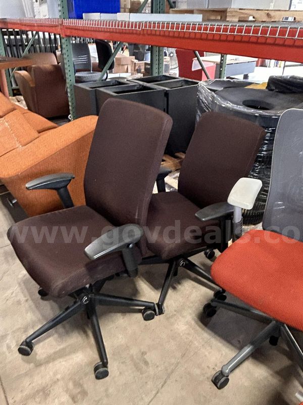 2 Used Brown Office Chairs. (S2)
