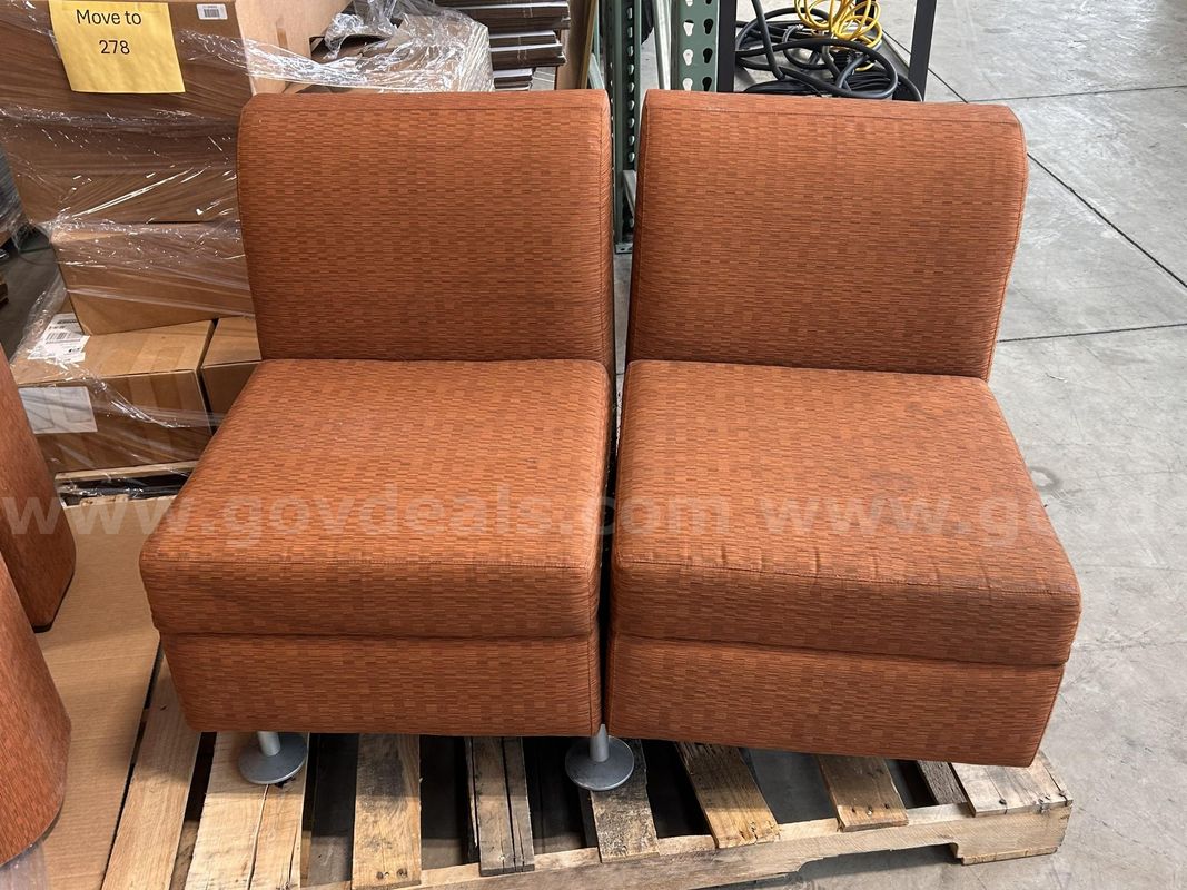 Used Orange Sectional Couch (S2)