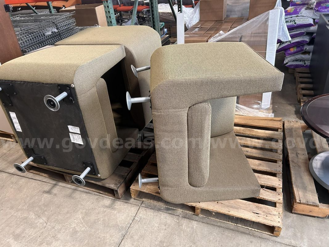 3 Used Beige Cushioned Chairs