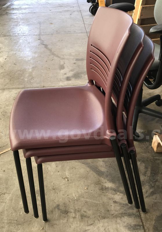 3 used stackable chairs. (S2)