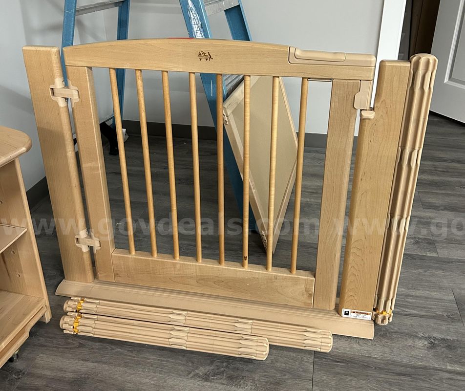 Wooden Safety Gate with Extensions – Adjustable, Hardware