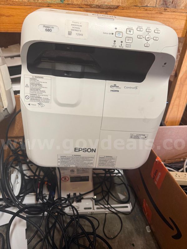 Lot of 15 Epson PowerLite 680 Ultra-Short Throw Projectors with Mounts