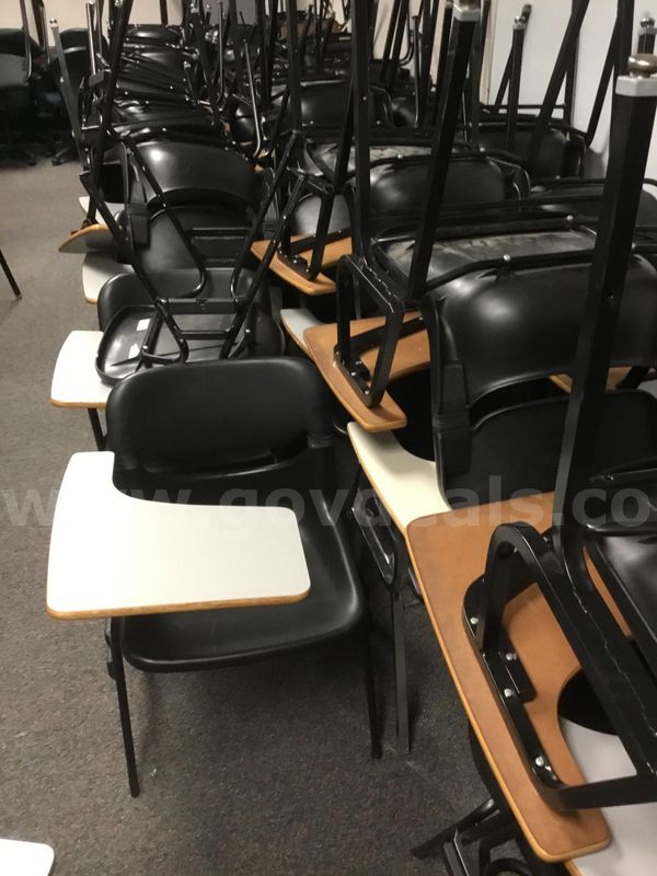 LARGE LOT 0F CLASSROOM TABLET CHAIRS